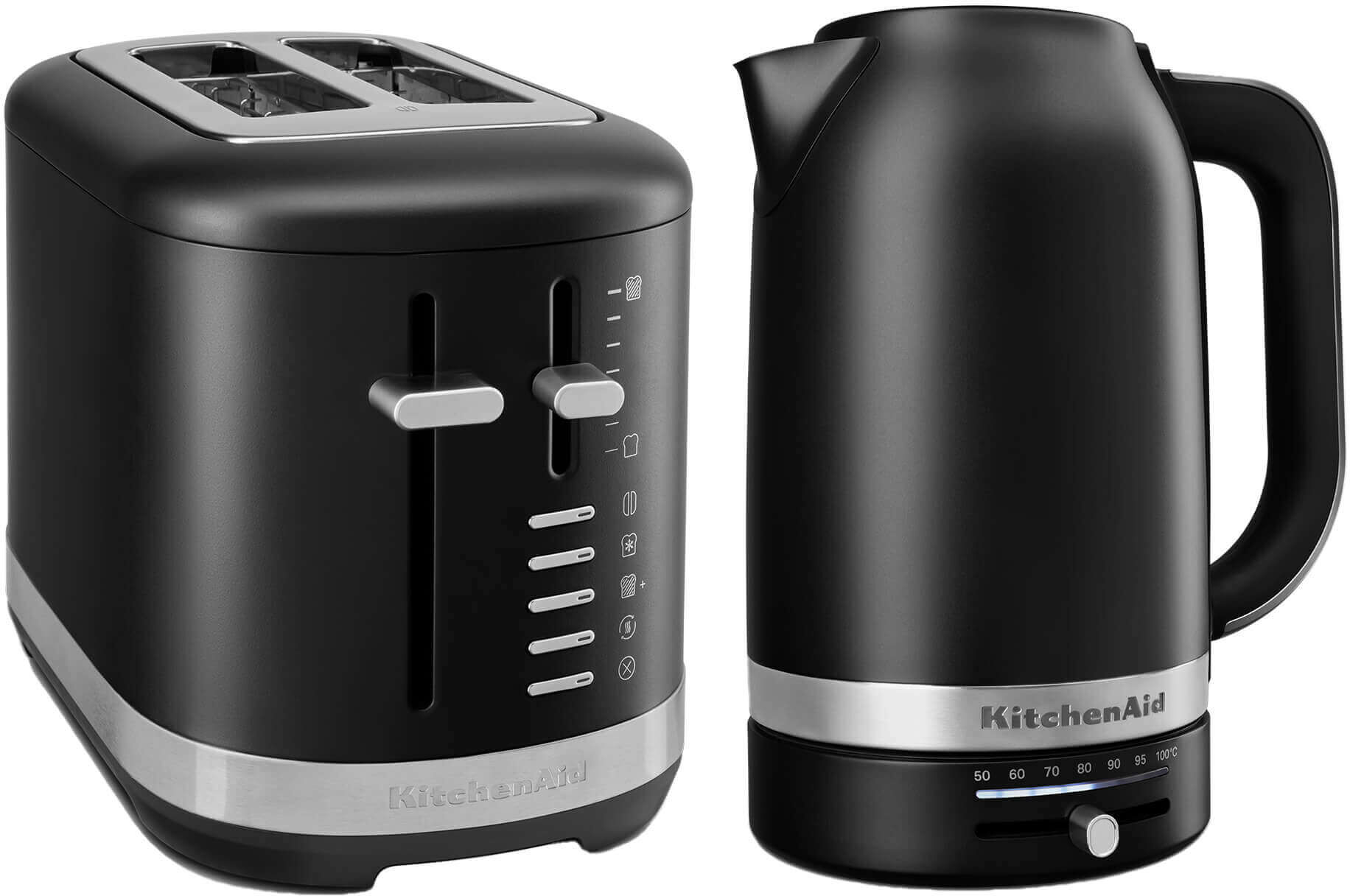 KitchenAid Breakfast Suite Matte Black 1.7L Kettle and 2 Slice Toaster Set