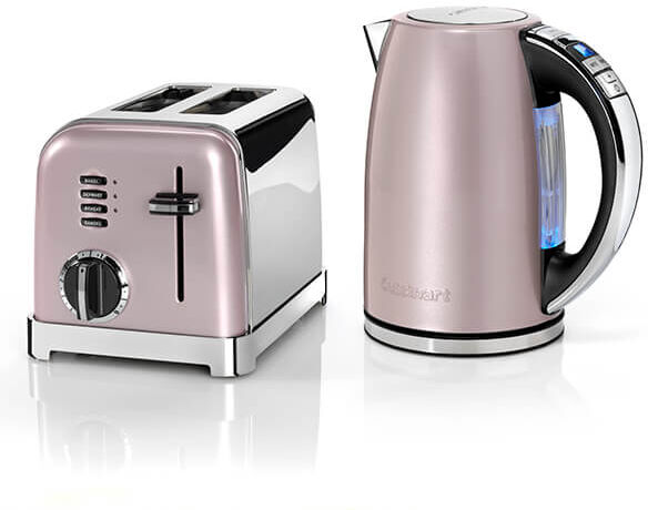 Cuisinart Style Vintage Rose Multi-Temp Kettle & 2 Slice Toaster Breakfast Set