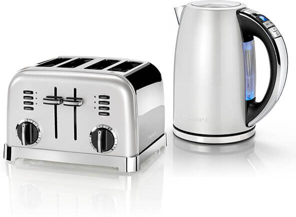 Cuisinart Style Frosted Pearl Multi-Temp Kettle & 4 Slice Toaster Breakfast Set