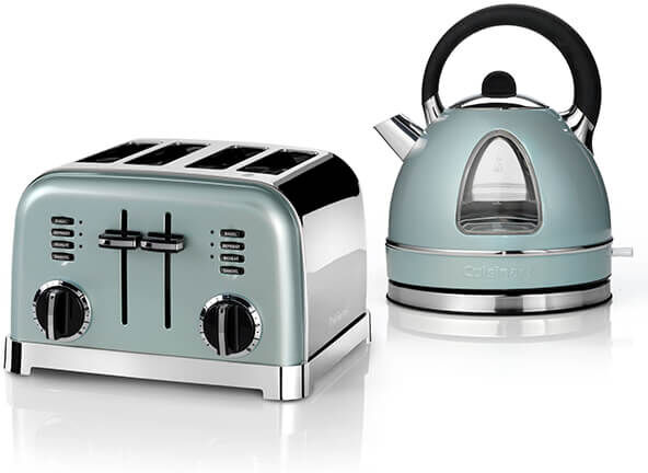 Cuisinart Style Light Pistachio Traditional Kettle & 4 Slice Toaster Breakfast Set