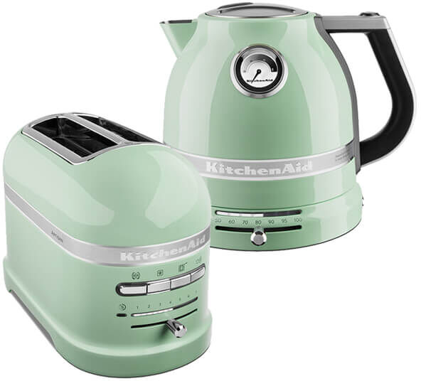 KitchenAid Artisan Pistachio 2 Slot Toaster and Kettle Set