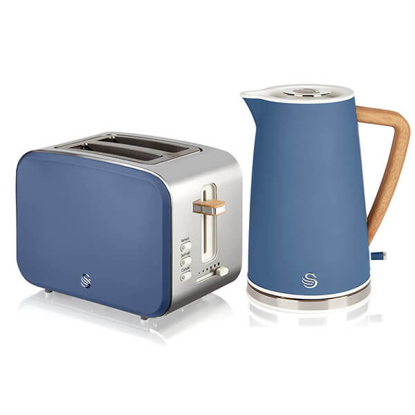 Swan Nordic Blue 1.7 Litre Cordless Kettle and 2 Slice Toaster