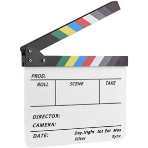 MTK Instruktør Film Clapboard Movie Cut Scene Clapper Board - Farver White