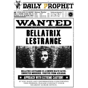 A3 print - Harry Potter - Daily Prophet - Søges Bellatrix Lestr Multicolor