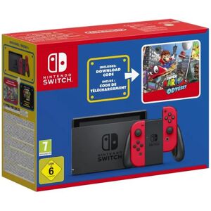 Nintendo Switch avec Joy-Cons rouges (Édition Limitée) & Super Mario Odyssey (Code), Stickers Super Mario Bros. Le Film - Neuf