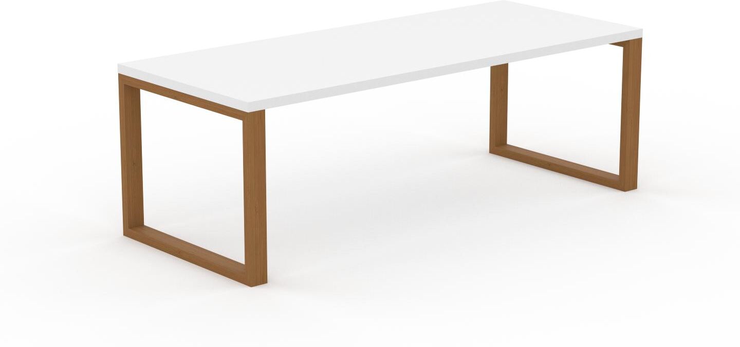 MYCS Bureau - Blanc, design contemporain, table de travail, fonctionnelle - 220 x 75 x 90 cm, modulable