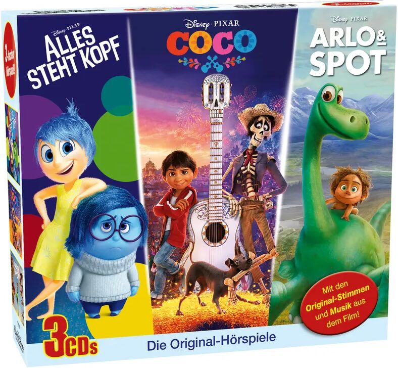 Kiddinx Media Disney - Arlo & Spot / Alles steht Kopf / Coco, 3 Audio-CDs