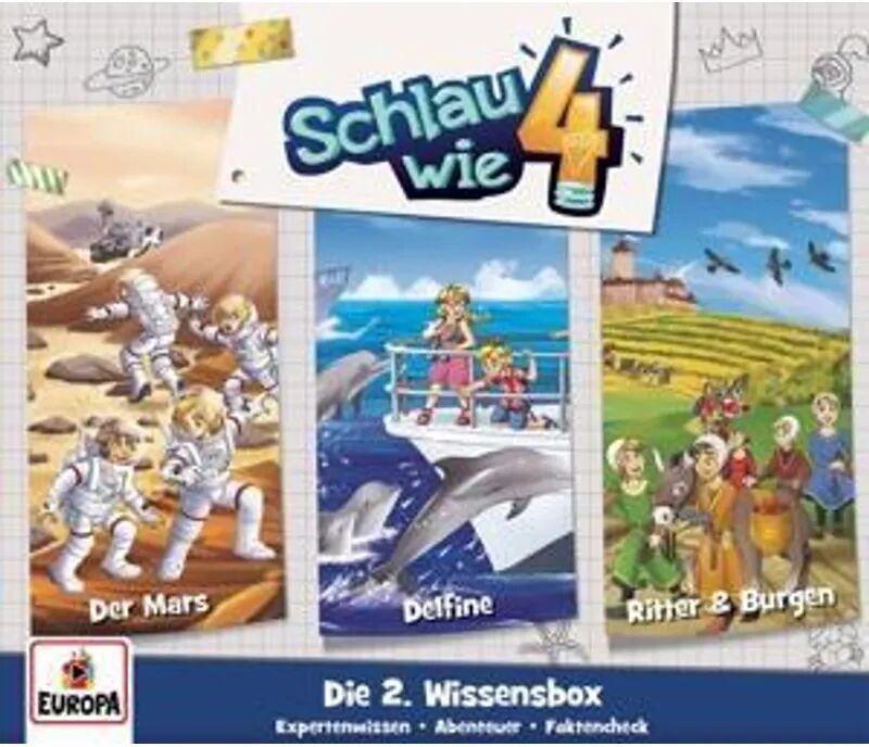 Miller Sonstiges Wortprogramm Schlau wie Vier - 3er Wissens-Box, 3 Audio-CD