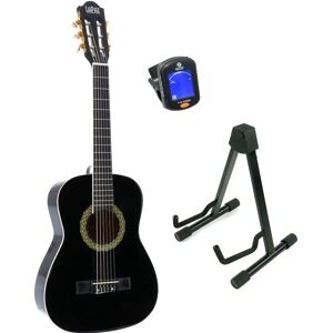 002 BK guitare classique format 1/2 noire + stand + accordeur