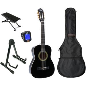 002 BK guitare classique taille 1/2 noire avec accessoires