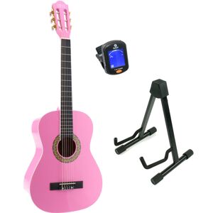 002 PI guitare classique format 3/4 rose + stand + accordeur