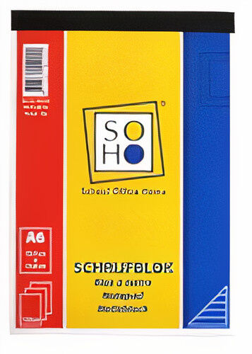 Soho schrijfblok lijnen A6 papier/karton - Multicolor