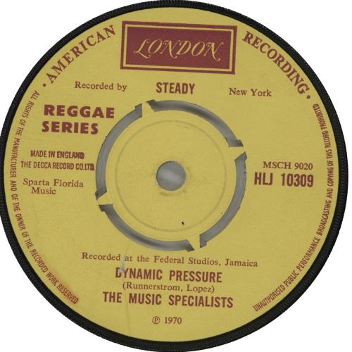 The Music Specialists Dynamic Pressure 1970 UK 7" vinyl HLJ10309