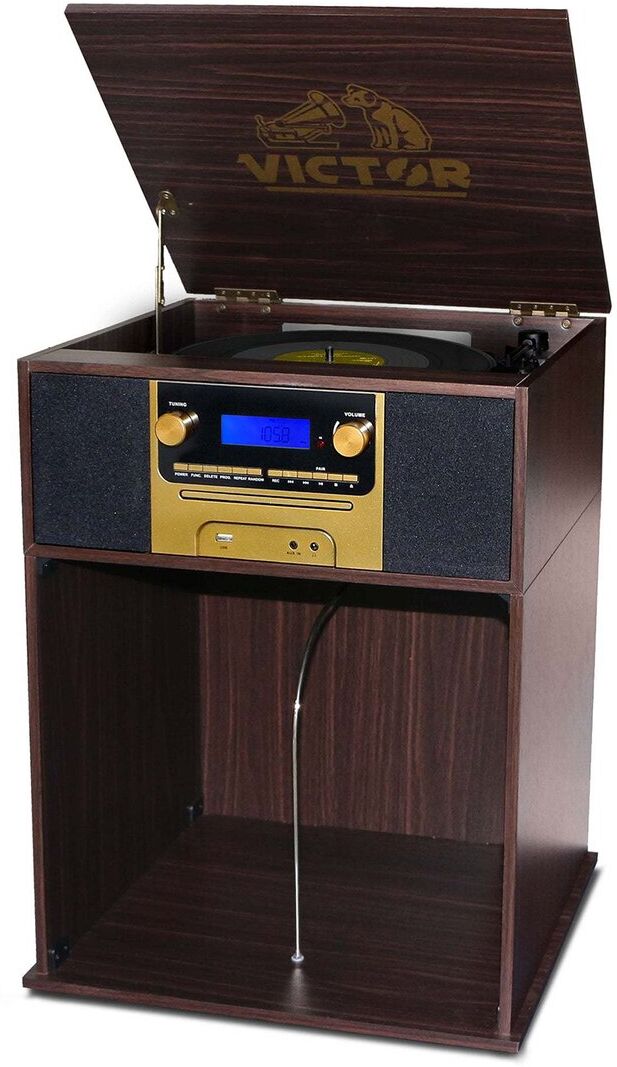 Victor Audio Victor Espresso Boyleston 7-In-1 Turntable Music Center Brown NoSize