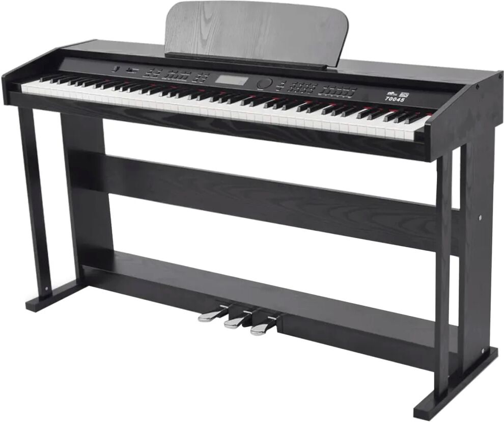 vidaXL Piano numérique avec pédales 88 touches Noir Panneau mélamine