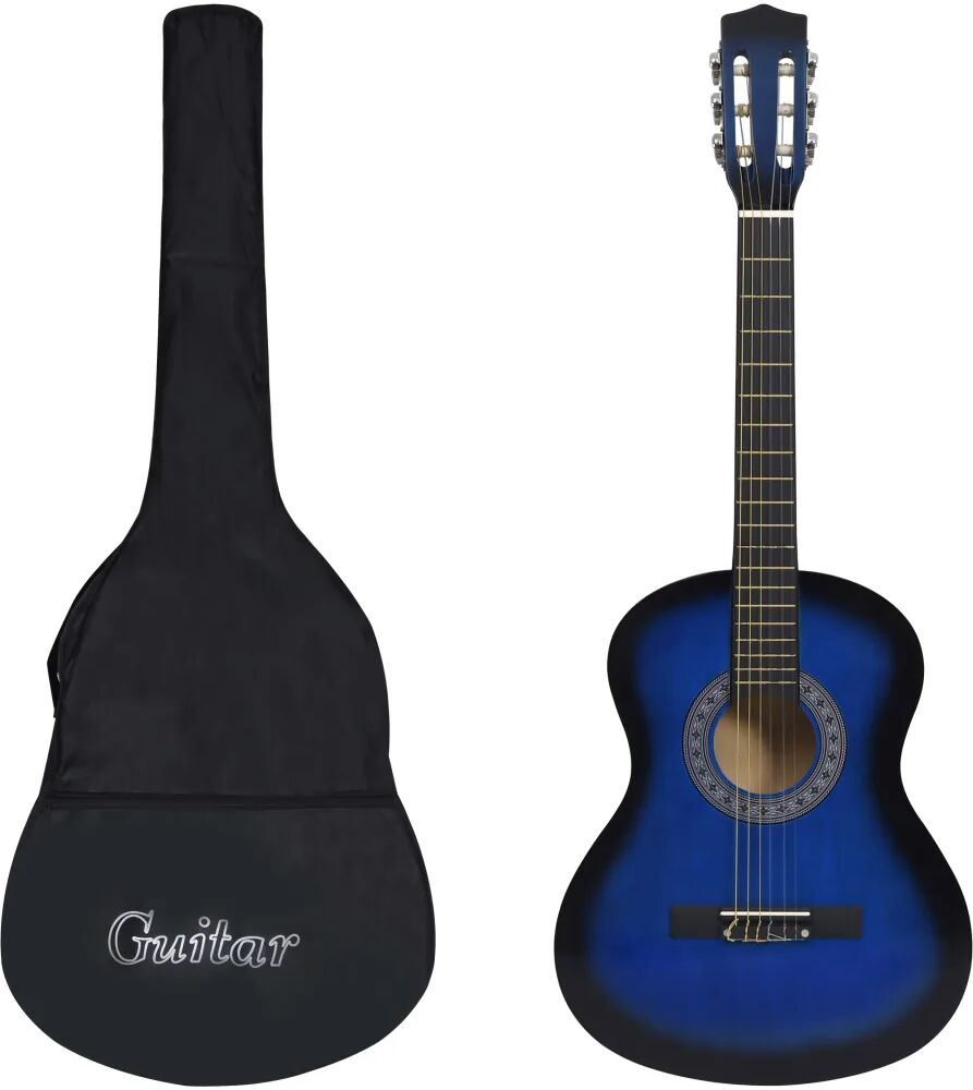 vidaXL Guitare classique avec sac pour débutants Bleu 3/4 36"