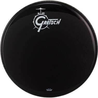 Gretsch Drums 20 Bass Drum Head Black Logo Black with Gretsch logo