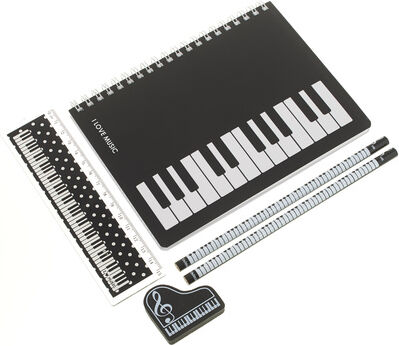 Music Sales Large Writing Set Keyboard black and white