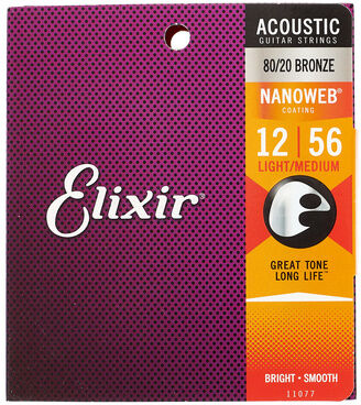 Elixir Nanoweb Light-Medium Saiten für Westerngitarre