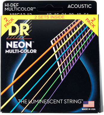 DR Strings Neon Multi NMCA-2/12 2-Pack