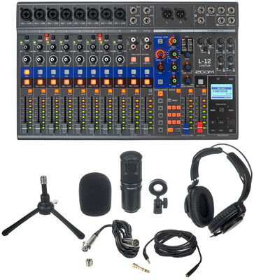 Zoom LiveTrak L-12 Podcast Mic Set