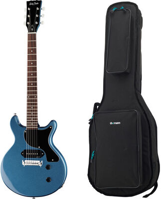 Harley Benton DC-Junior Pelham Blue Bundle