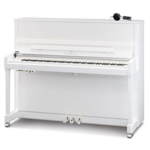 Kawai K 300 WH/P Silber ATX4 weiß poliert, Chrom-Beschläge - Piano