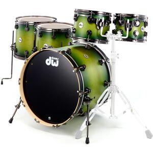 DW Satin Specialty Green Burst Lime Green to Black Burst