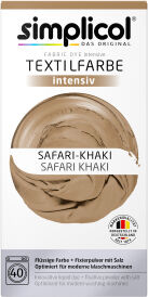 Brauns-Heitmann GmbH & Co. KG simplicol intensiv Textilfarbe, Flüssige Farbe und Fixierpulver mit Salz, Farbe: Safari-Khaki