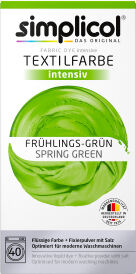 Brauns-Heitmann GmbH & Co. KG simplicol intensiv Textilfarbe, Flüssige Farbe und Fixierpulver mit Salz, Farbe: Frühlings-Grün