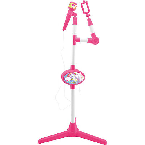 LEXIBOOK Mikrofon mit Ständer und integriertem Lautsprecher, Einhorn rosa/weiß