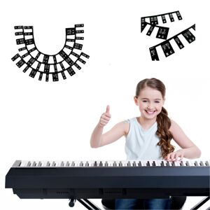 INF Aftageligt klaver keyboard Note label 88 tangent Sort