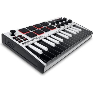 Akai Professional MPK Mini MKIII - 25-key USB MIDI Keyboard Controller med 8 lysende trommepuder, 8 drejeknapper og inkluderer musikproduktionssoftwar