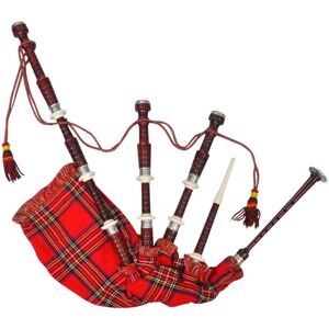 vidaXL Scottish Great Highland sækkepibe rød tartan