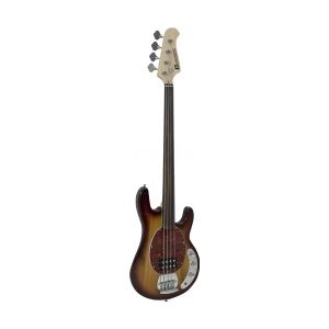 Dimavery MM-501 E-Bass, fretless, tobacco TILBUD NU båndløs tobak