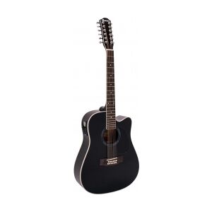 Dimavery DR-612 Western guitar 12-string, black TILBUD vestlig streng sort snor