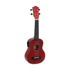 Dimavery UK-100 Soprano ukulele, flamed red TILBUD NU