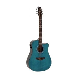 Dimavery STW-90 Western Guitar, crystal blue TILBUD NU