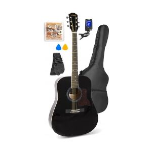 Western Guitar Pakke med taske, digital-tuner, plektre, rem og ekstra strengesæt