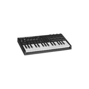 M-AUDIO   Oxygen Pro Mini - MIDI-keyboard - 32 taster / 8 RGB pads - OLED-display - USB - Sort