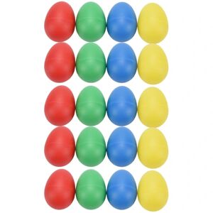 20 stk Shaker Eggs Plast Musical Egg Shaker med 4 farver Kids Maracas Egg Percussion Legetøj Yellow  red  blue  green