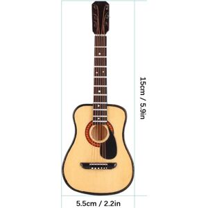 15 cm træ Miniature Guitar Ornament Mini Musical Instrument