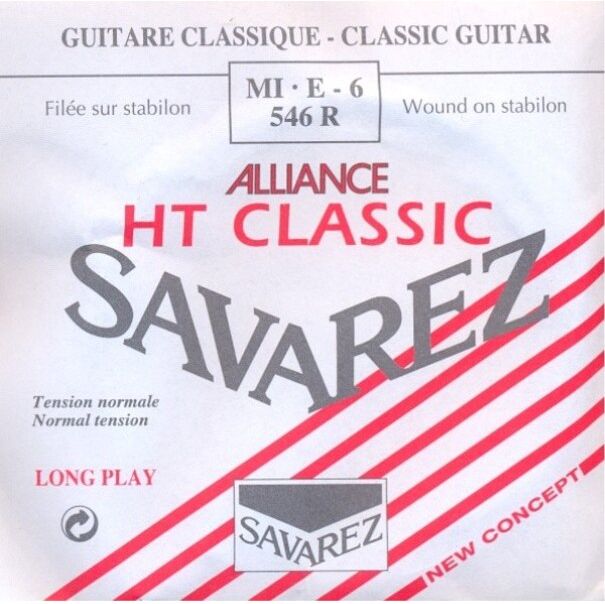 Savarez 546R Alliance E6 løs spansk guitar-streng, rød