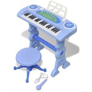 vidaXL Piano De Juguete De 37 Teclas Con Taburete/micrófono Para Niños (azul)