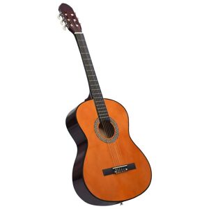 vidaXL Guitarra clásica para principiantes madera tilo negro 4/4 39
