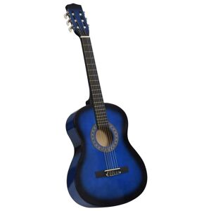 vidaXL Guitarra clásica para principiantes y niños azul 3/4 36