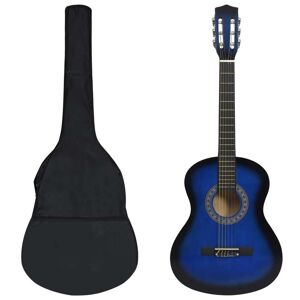 vidaXL Set de guitarra clásica niños principiantes 8 pzas azul 3/4 36