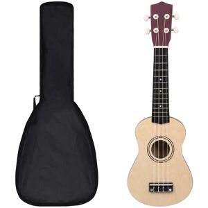 vidaXL Juego de ukelele soprano para niños con funda madera clara 21