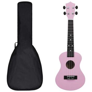 vidaXL Set de ukelele soprano con funda para niños rosa 23