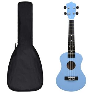 vidaXL Set de ukelele soprano con funda para niños azul bebé 23